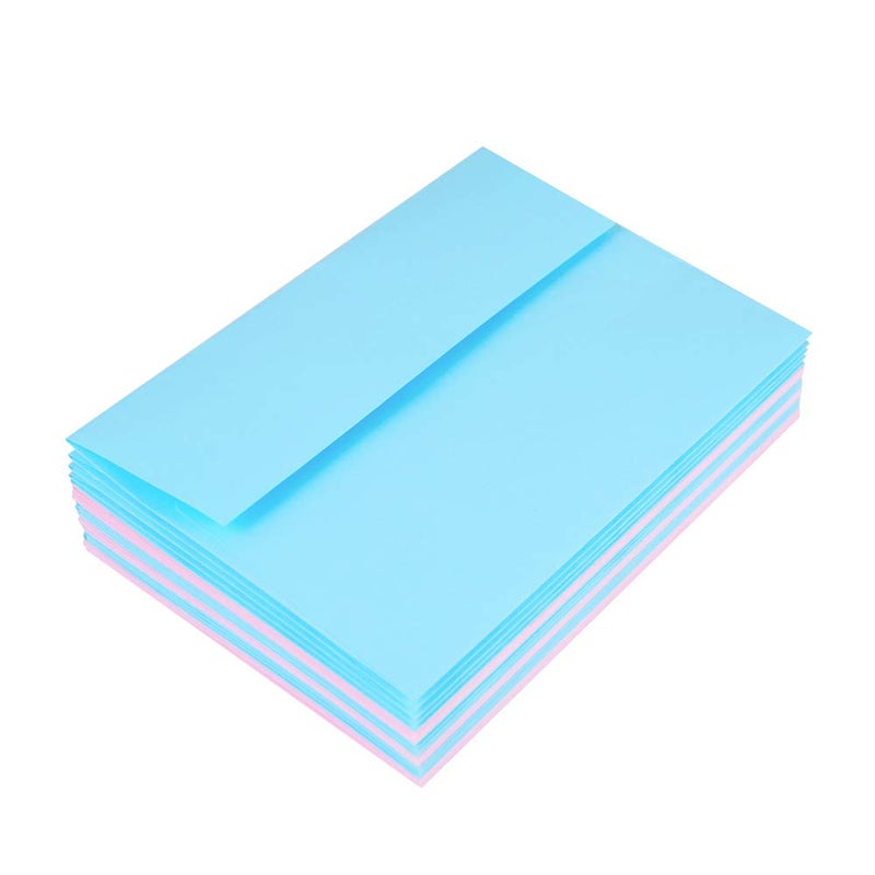 AZAZA 100 Pack A7 Baby Blue Invitation 5x7 Envelopes - Self Seal, Square Flap,Perfect for Baby Shower, 5x7 Cards, Weddings, Birthday, Invitations, Graduation, 5.25 x 7.25 Inches (Baby Blue) - Image 5
